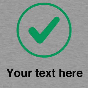 Custom plain background, green tick in circle sign